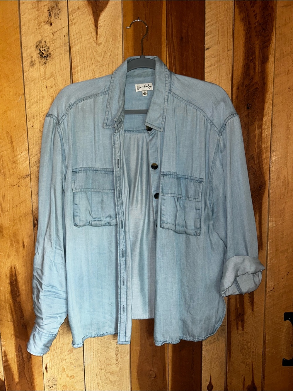 Wonderly Light Blue Denim Shirt Jacket